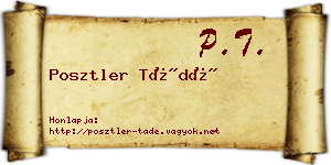 Posztler Tádé névjegykártya